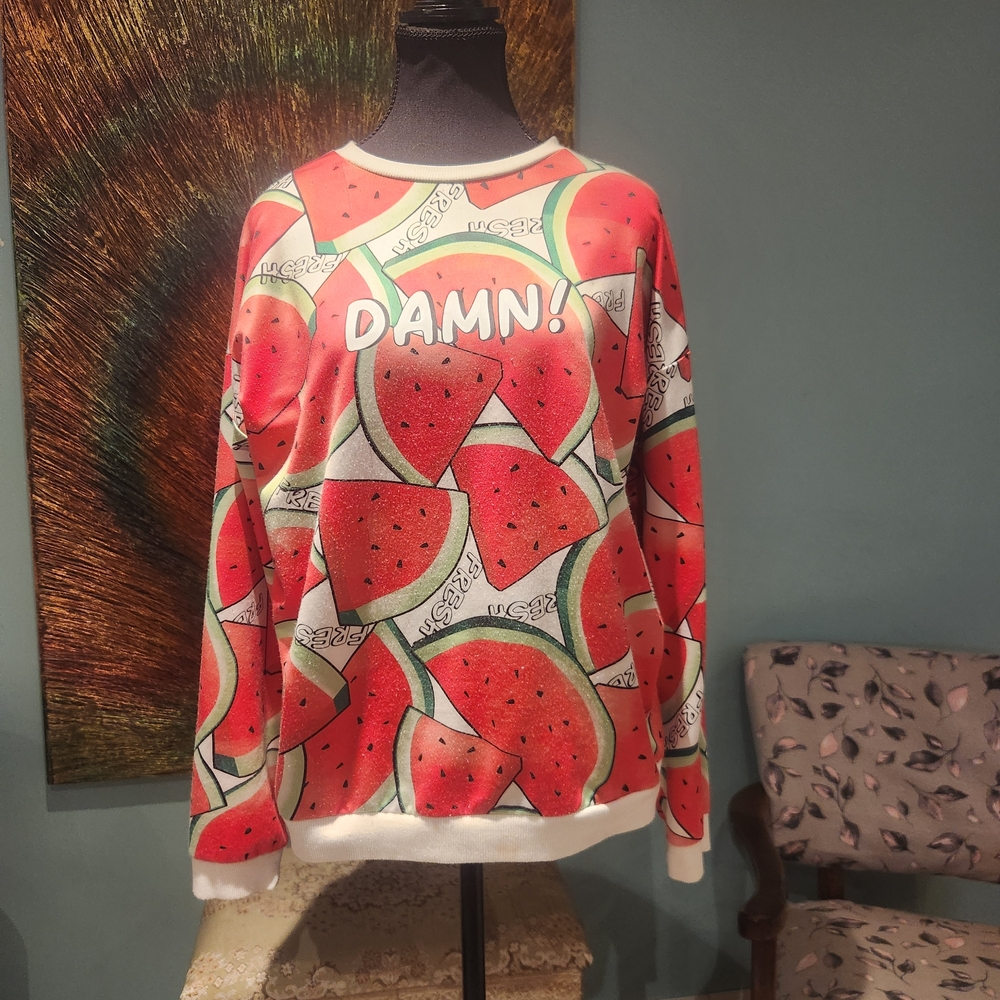 Watermelon Print Sweatshirt